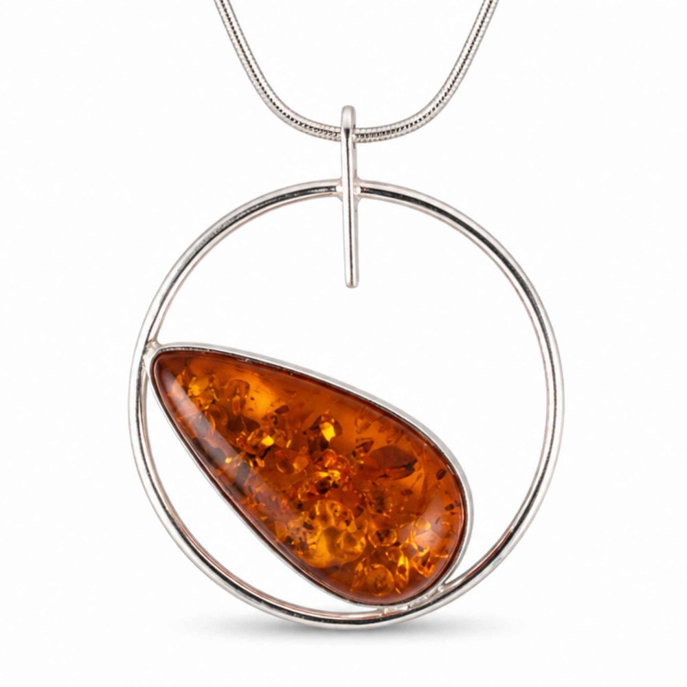 Colier Argint 925 cu Chihlimbar Lacrima – Energie Calda si Eleganta Naturala [1]