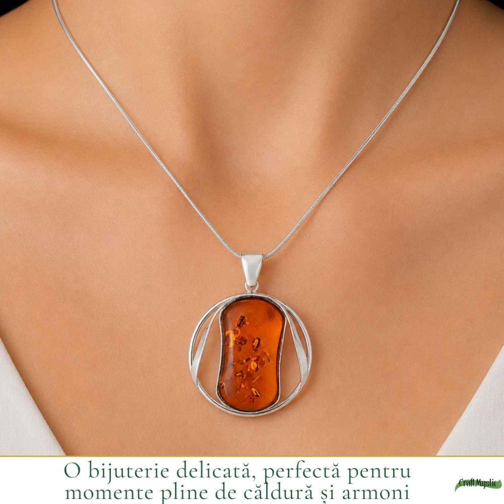 Colier Argint 925 cu Chihlimbar – Eleganta Naturala si Energie Solara [2]