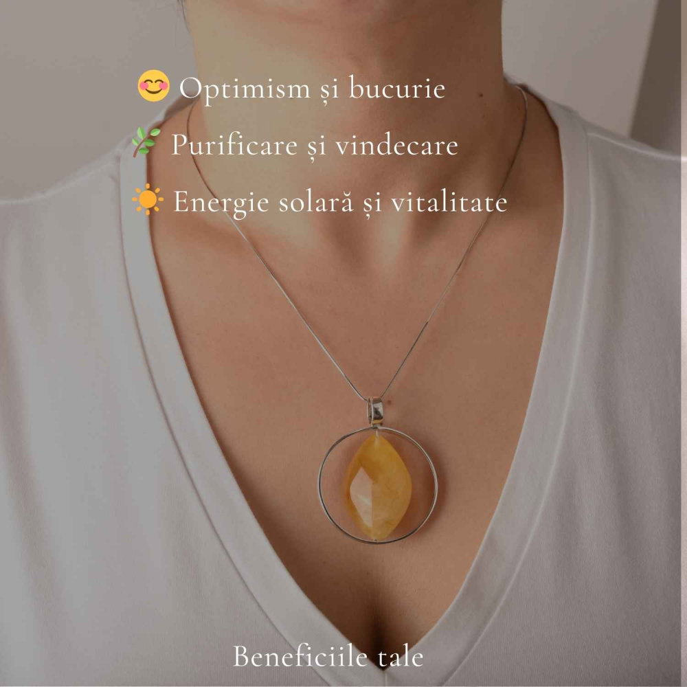Colier Argint 925 cu Chihlimbar Frunza – Energie Naturala si Eleganta Organica [3]