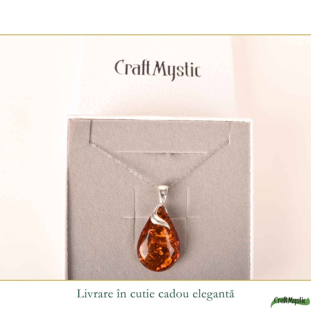Colier Argint 925 cu Chihlimbar Lacrima – Caldura, Protectie si Echilibru [6]