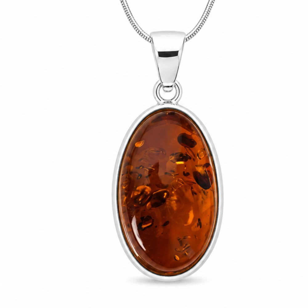 Colier Argint 925 Oval cu Chihlimbar – Armonie si Energie Pozitiva [1]