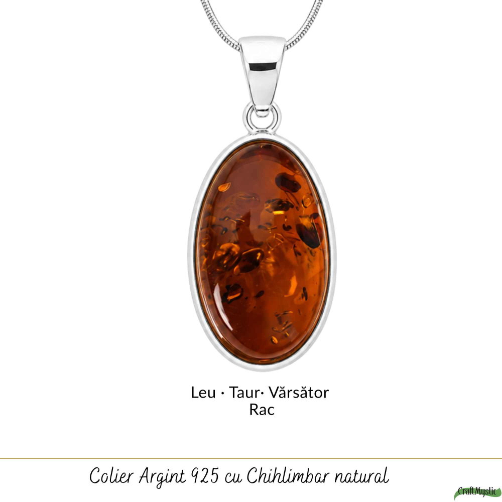 Colier Argint 925 Oval cu Chihlimbar – Armonie si Energie Pozitiva [5]