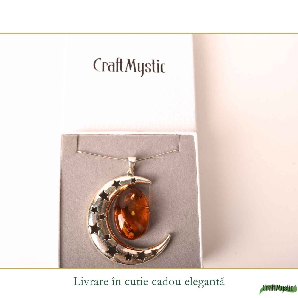 Colier Argint 925 cu Chihlimbar Verde si Perla – Eleganta si Feminitate [6]