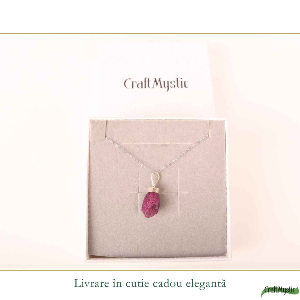 Colier Argint 925 cu Rubin Brut – Energie, Pasiune si Putere Interioara [6]