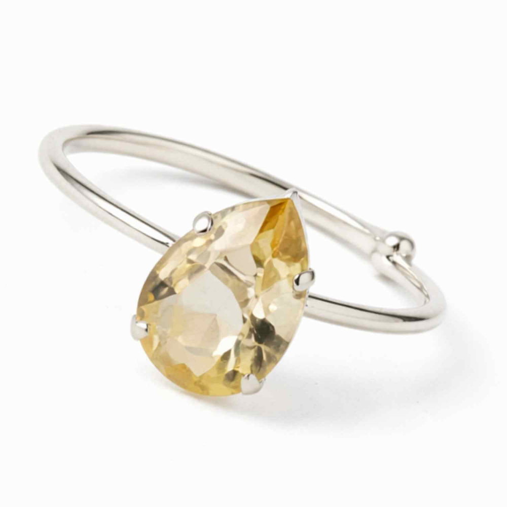 Inel din argint 925 cu citrin fatetat, simbol al claritatii si optimismului interior [1]