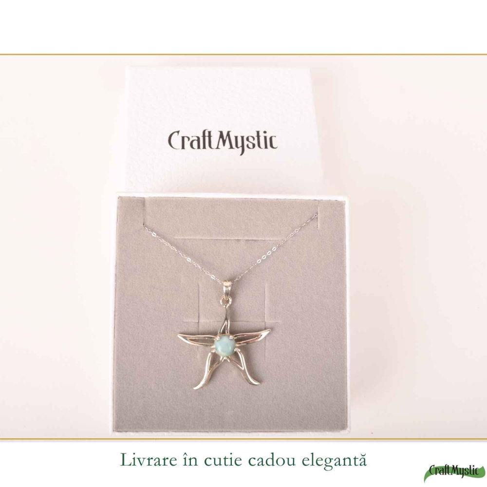 Colier Argint 925 cu Larimar Stea de Mare – Calm si Energie Feminina [6]