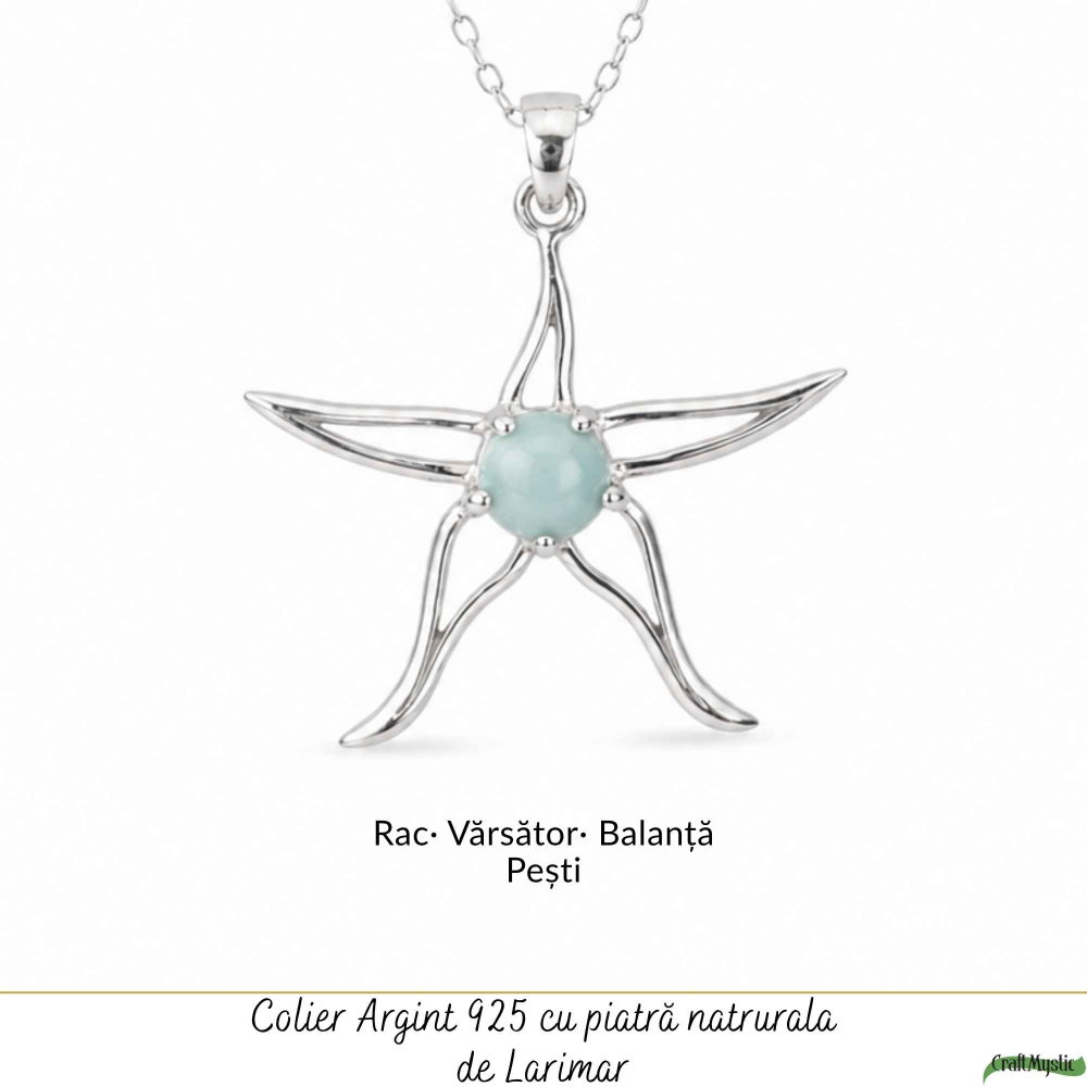 Colier Argint 925 cu Larimar Stea de Mare – Calm si Energie Feminina [5]