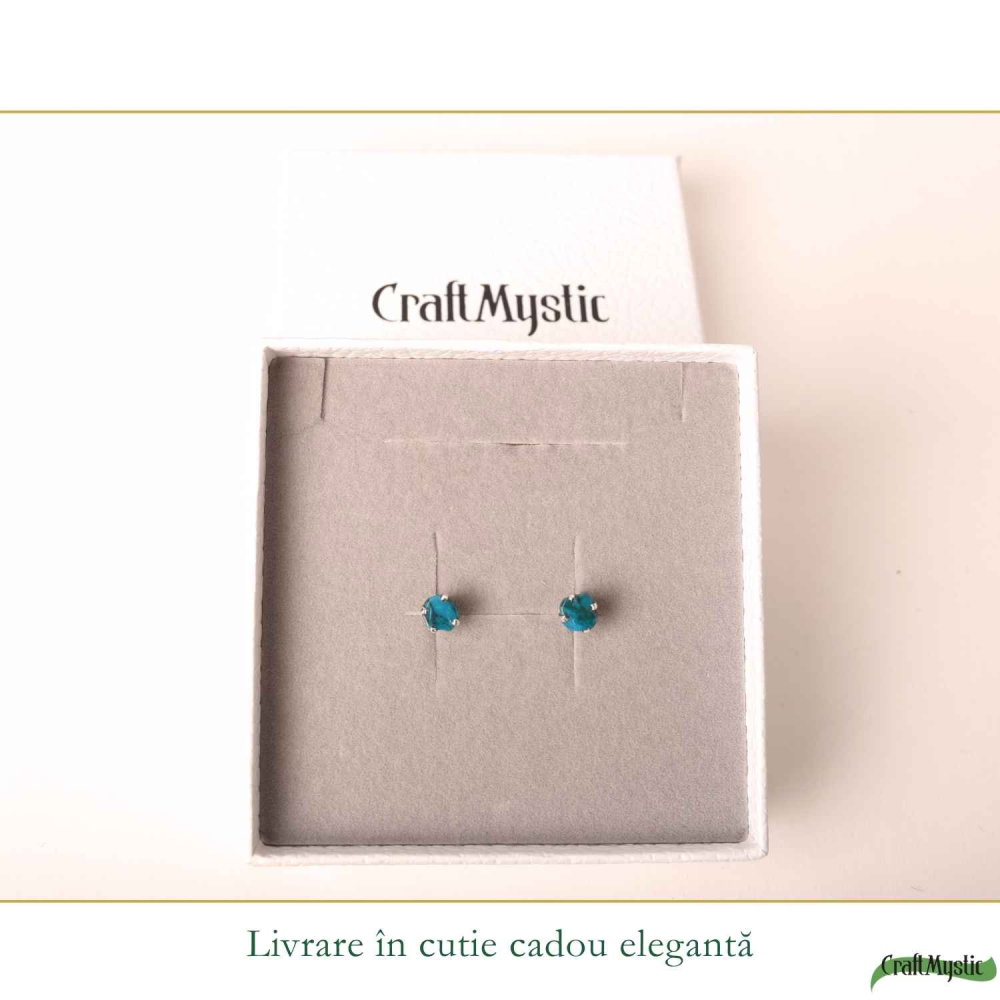 Cercei Argint 925 cu Crisocola Brut Natural – Calm si Feminitate Autentica [6]