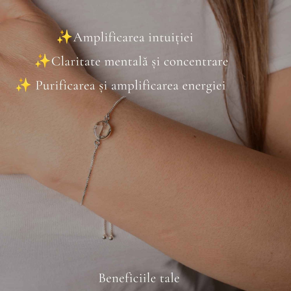 Bratara Argint 925 cu Herkimer Natural Neuniform – Claritate si Intuitie Autentica [3]