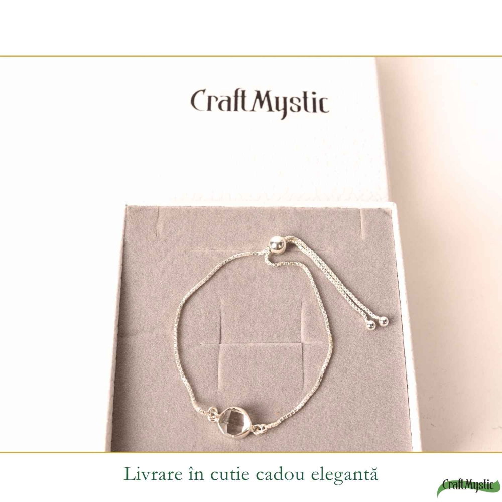 Bratara Argint 925 cu Herkimer Natural Neuniform – Claritate si Intuitie Autentica [6]