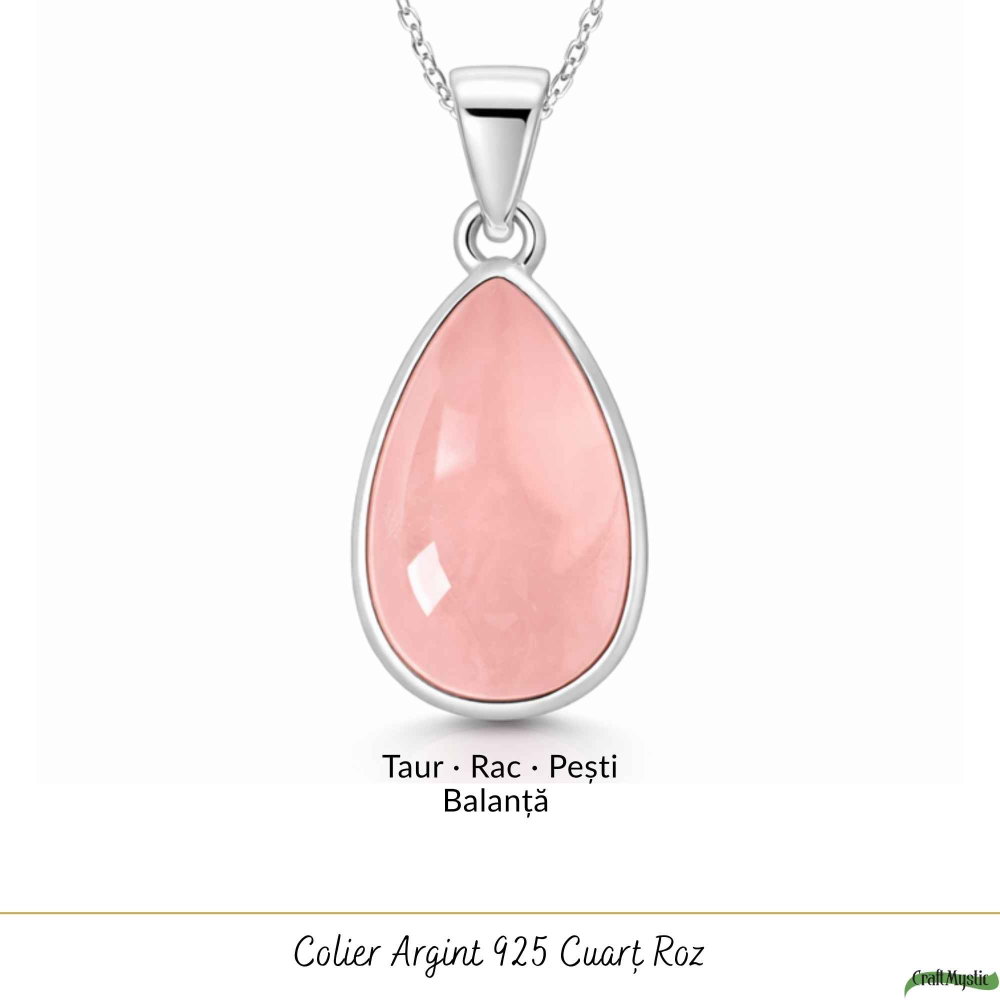 Colier argint 925 cu Cuart Roz lacrima – iubire de sine si echilibru emotional [5]