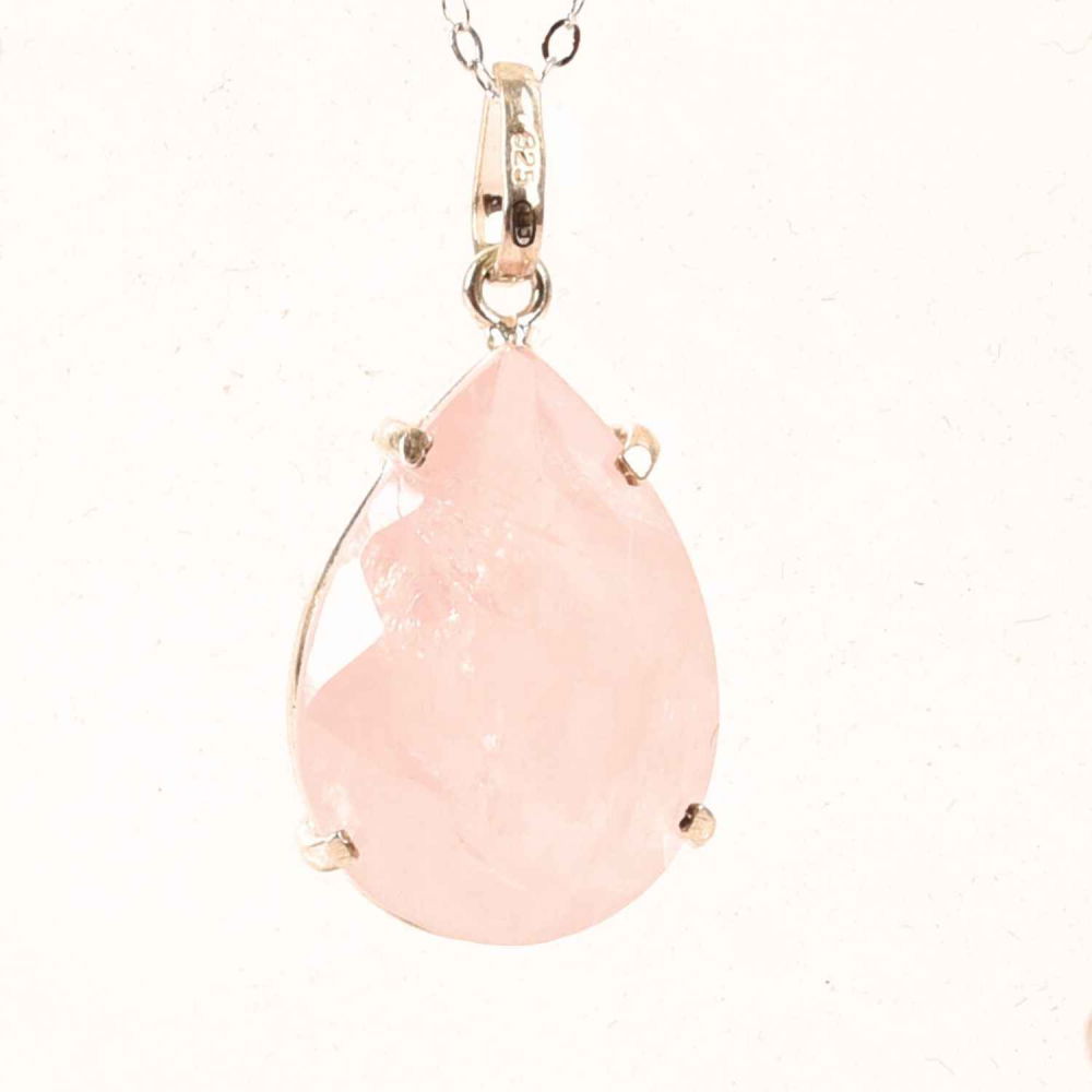 Colier Argint 925 cu Cuart Roz Lacrima – Iubire, Vindecare si Armonie Interioara [7]