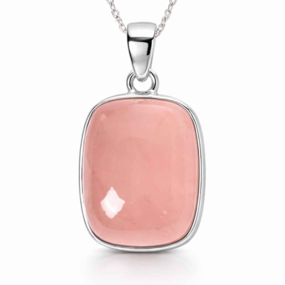 Colier argint 925 cu Cuart Roz patrat – iubire de sine si echilibru emotional [1]