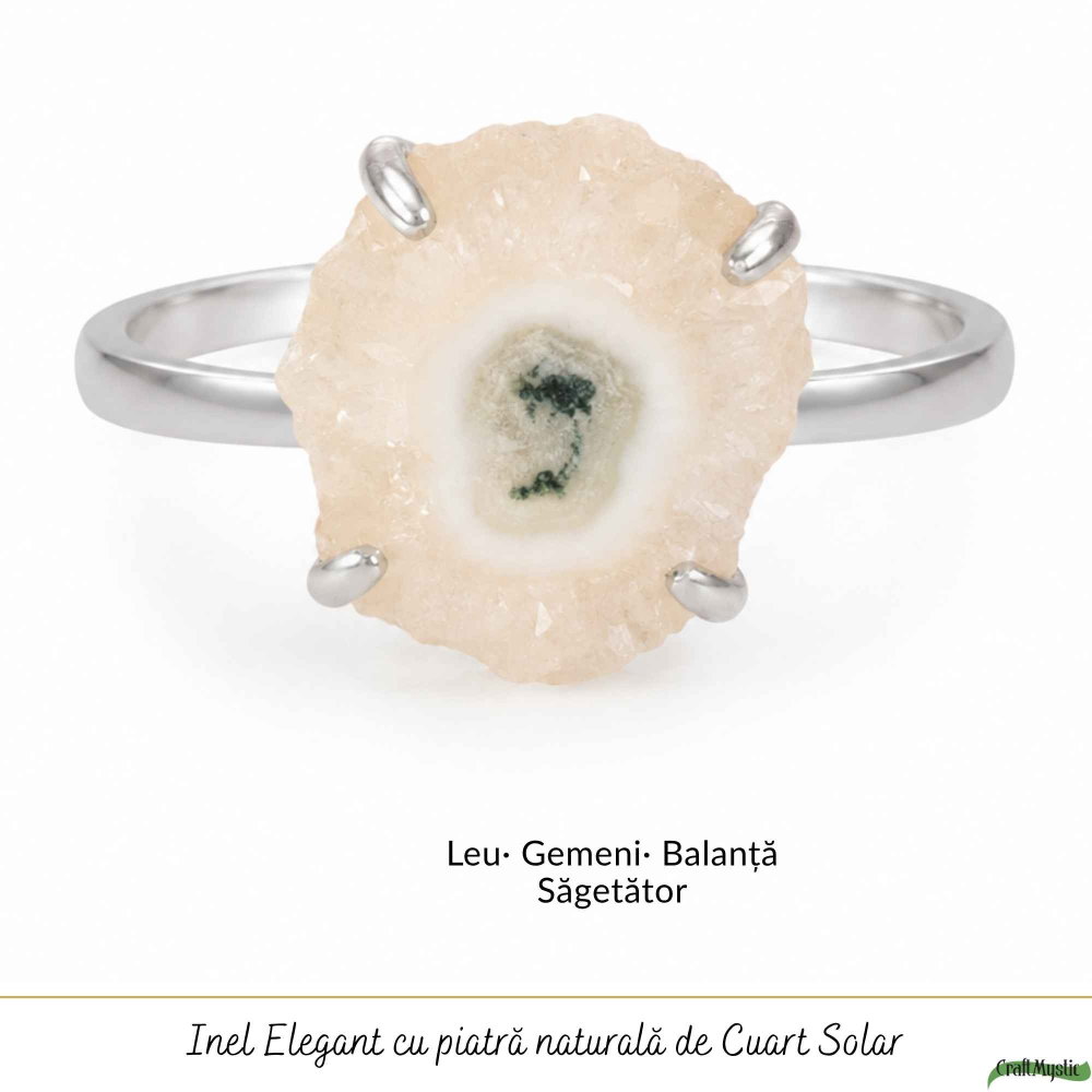 Inel Argint 925 cu Cuart Solar Neuniform – Energie Si Eleganta Naturala [5]