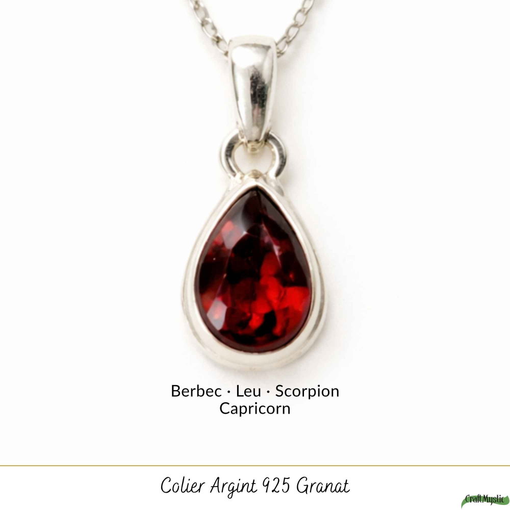 Colier Argint 925 cu Granat Lacrima – Energie si Feminitate Profunda [5]