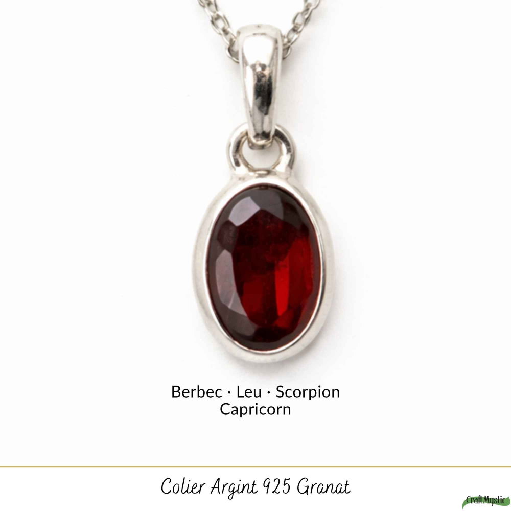 Colier Argint 925 cu Granat Oval – Energie si Stabilitate Interioara [5]
