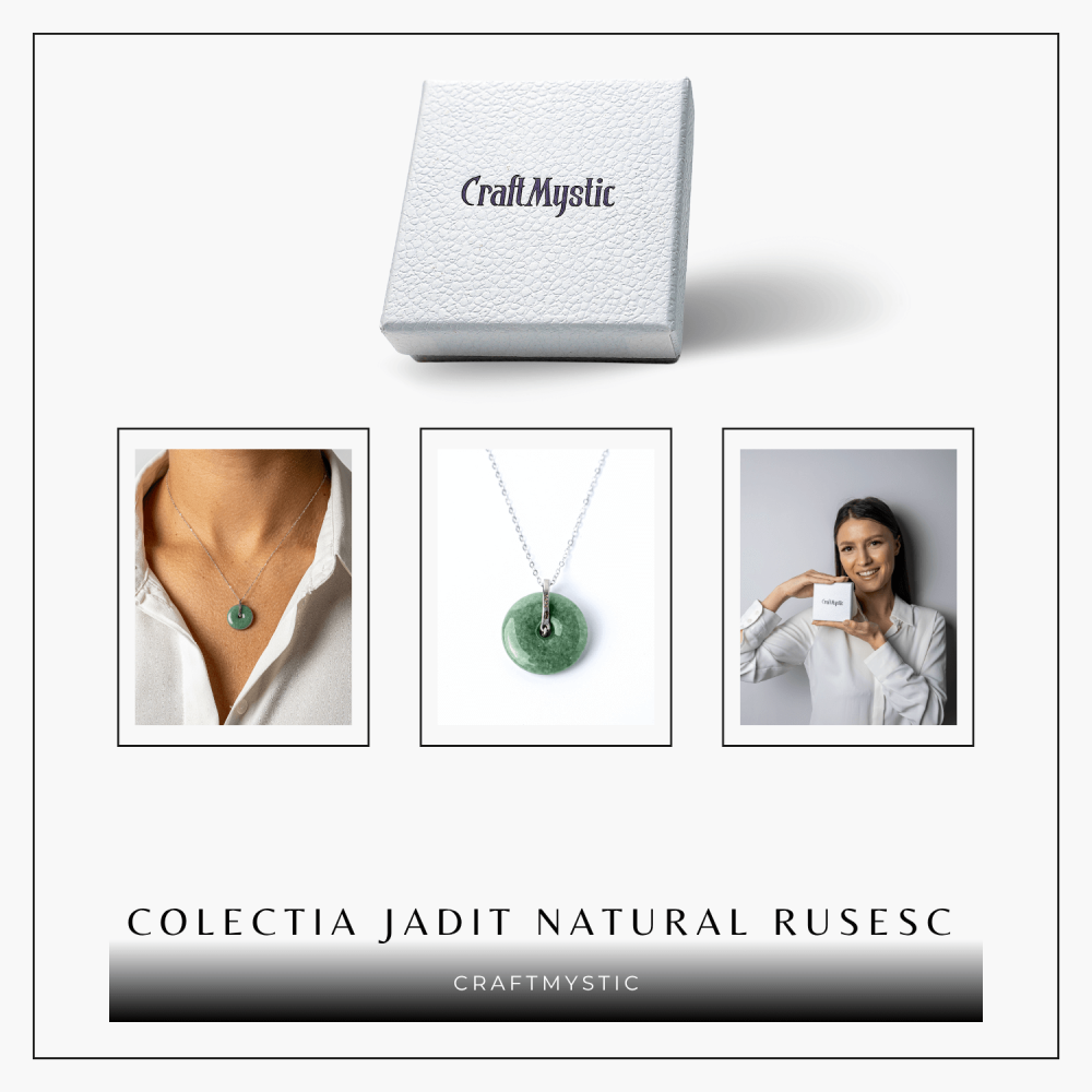 Colier Argint 925 cu Jadit Natural Rusesc in Forma Rotunda – Echilibru, Noroc si Protectie Spirituala [8]