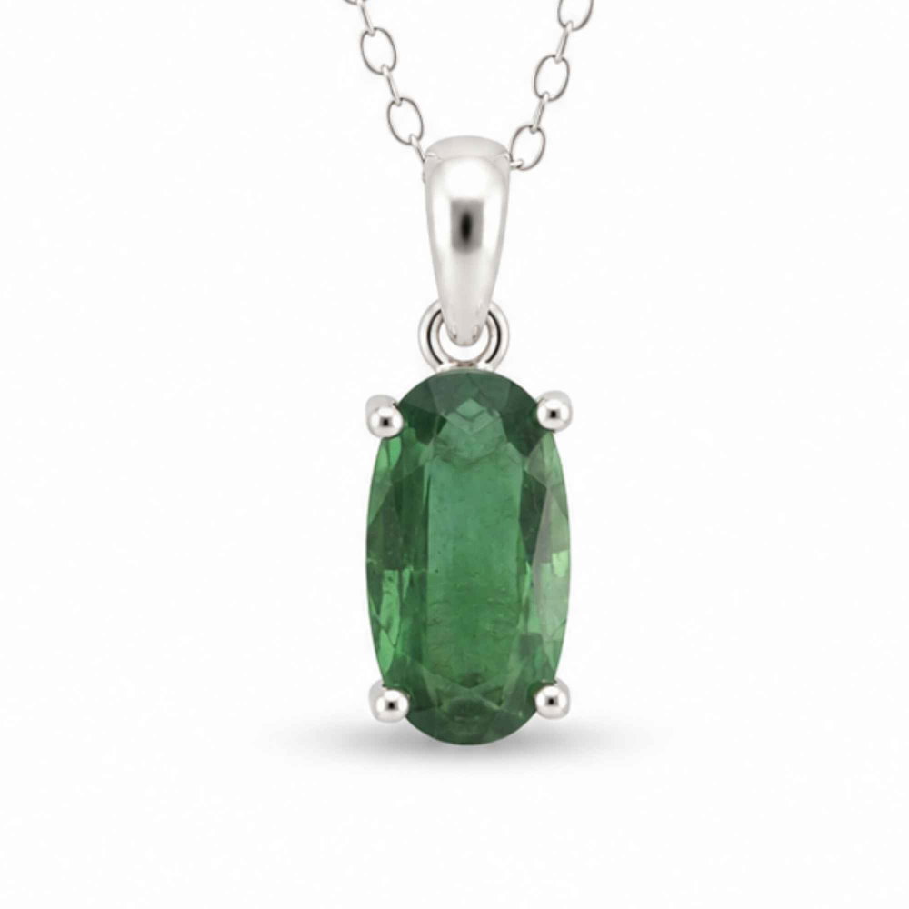 Colier Argint 925 cu Kianit Verde Fatetat – Echilibru si Claritate [1]