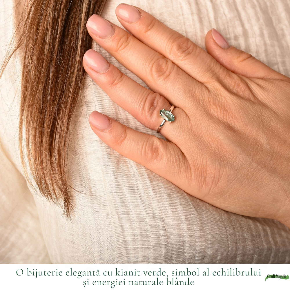 Inel Argint 925 cu Kianit Verde Fatetat – Echilibru si Eleganta Delicata [2]