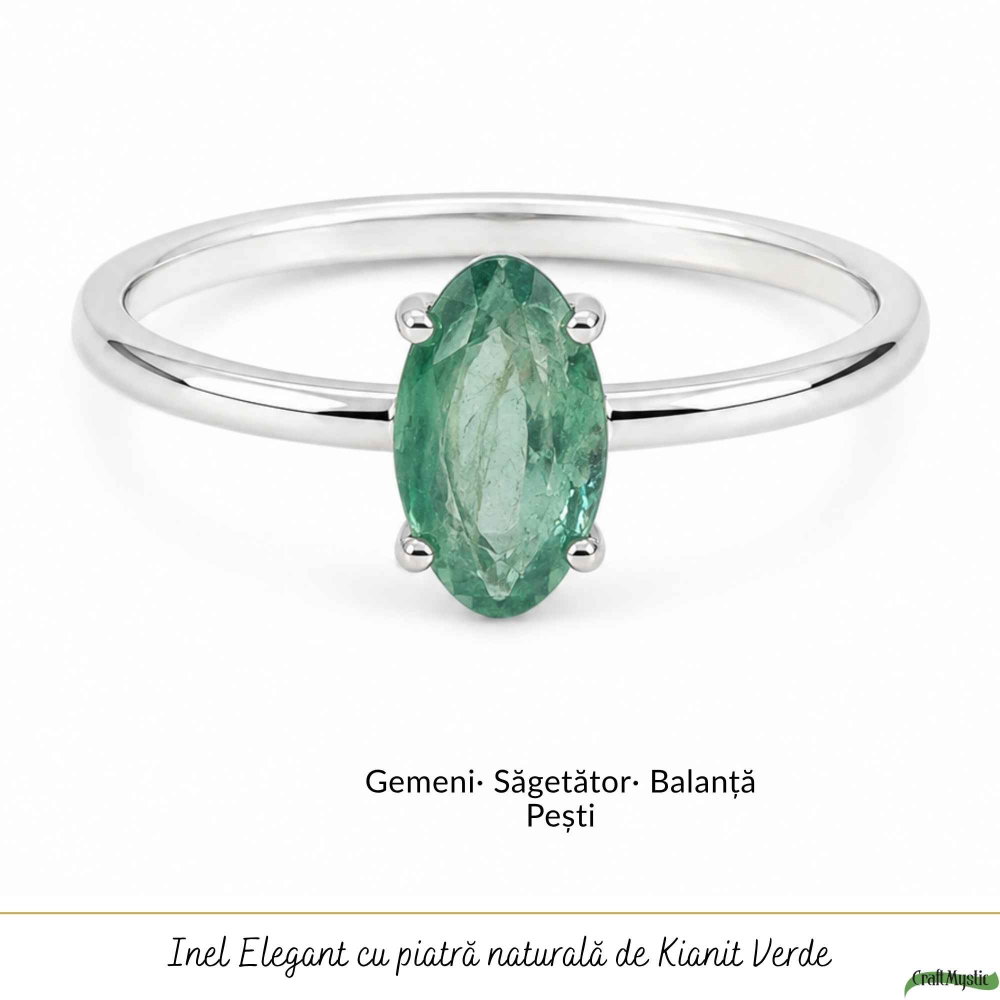 Inel Argint 925 cu Kianit Verde Fatetat – Echilibru si Eleganta Delicata [5]