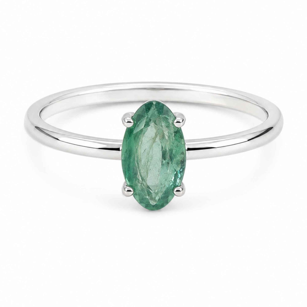 Inel Argint 925 cu Kianit Verde Fatetat – Echilibru si Eleganta Delicata [1]