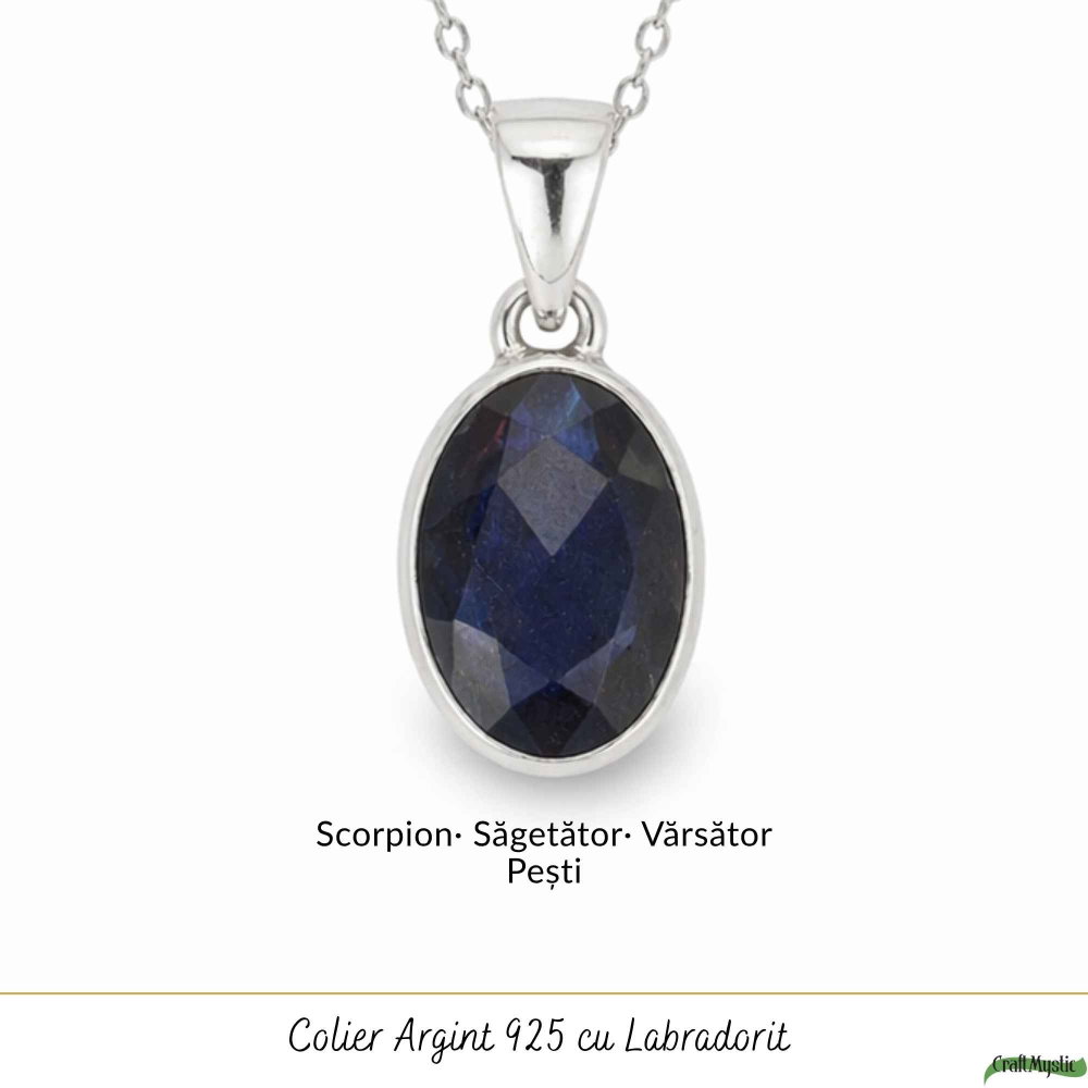 Colier Argint 925 cu Labradorit Fatetat Oval – Intuitie si Protectie [5]