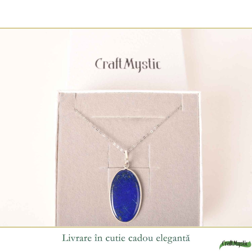 Colier argint 925 cu Lapis Lazuli oval – Claritate mentala si comunicare autentica [6]