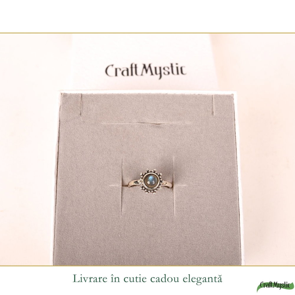 Inel argint 925 cu Labradorit floare – protectie si energie misterioasa [6]