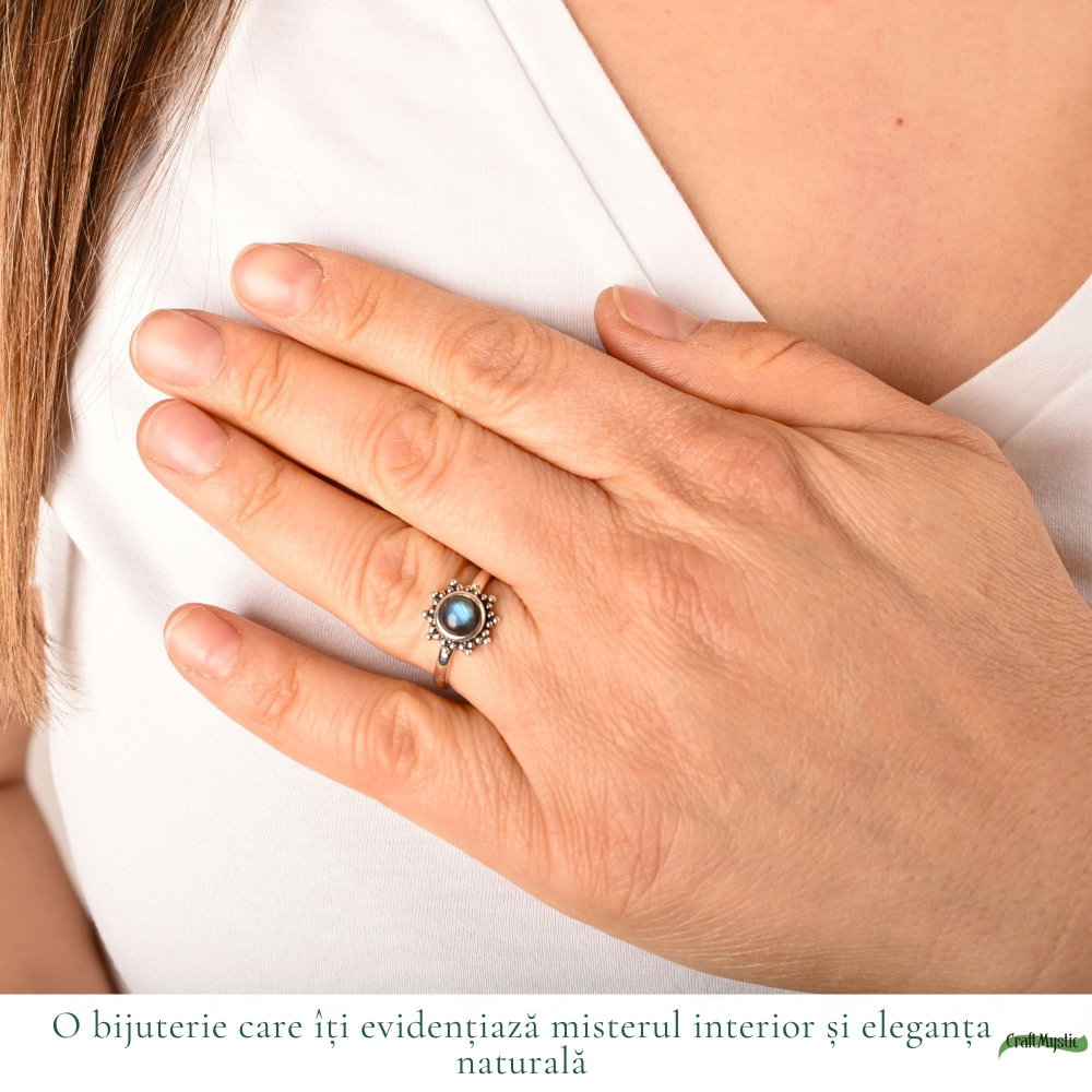 Inel argint 925 cu Labradorit floare – protectie si energie misterioasa [2]