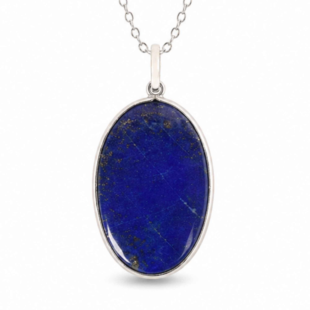Colier argint 925 cu Lapis Lazuli oval – Claritate mentala si comunicare autentica [1]