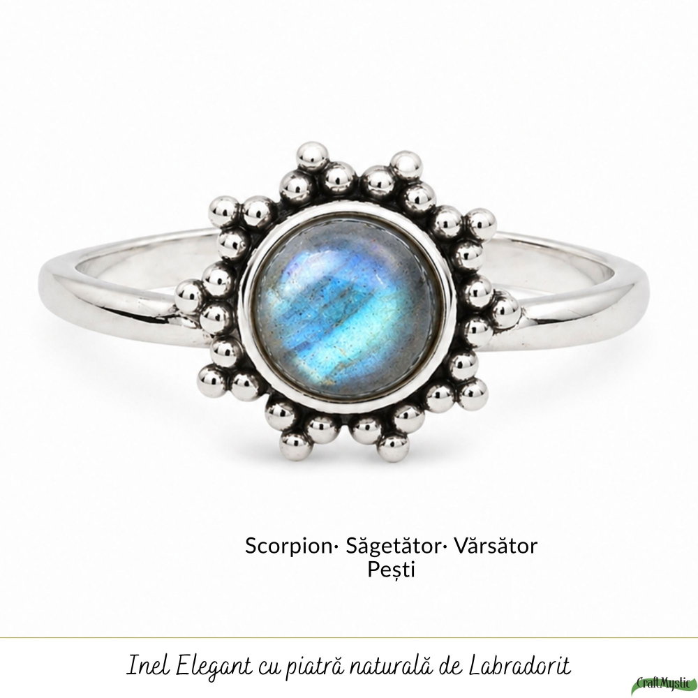 Inel argint 925 cu Labradorit floare – protectie si energie misterioasa [5]