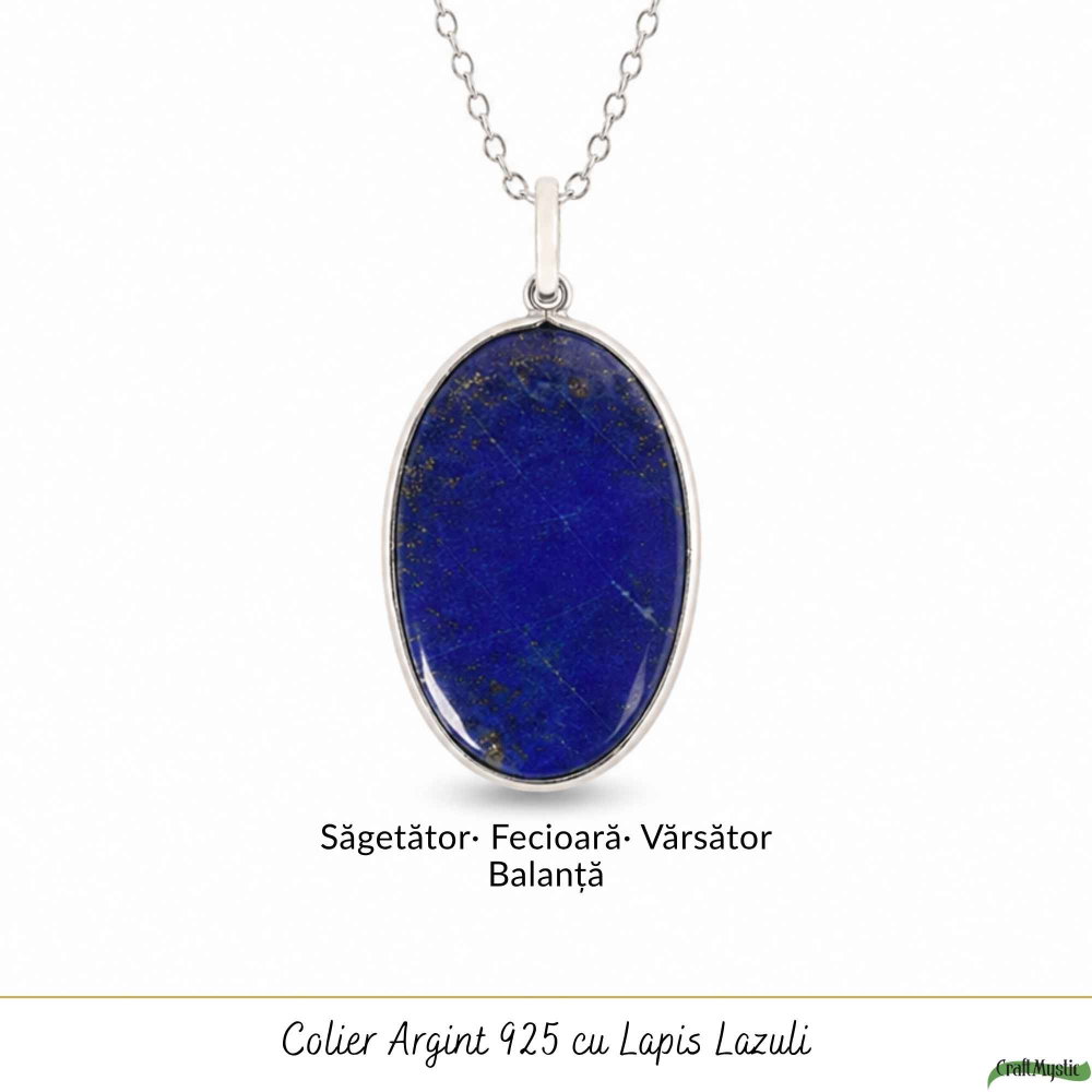 Colier argint 925 cu Lapis Lazuli oval – Claritate mentala si comunicare autentica [5]