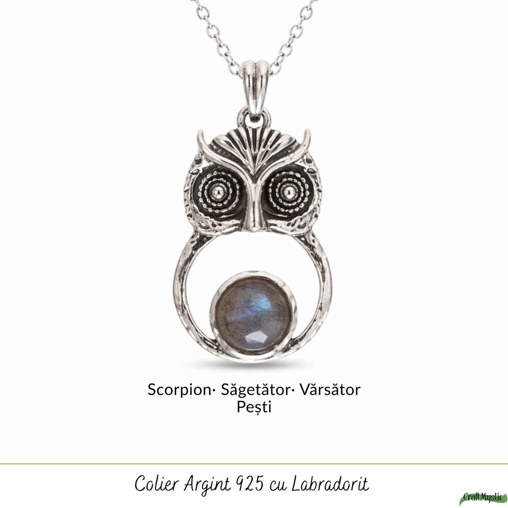 Colier Argint 925 cu Labradorit in forma de Bufnita – Protectie si Intuitie [5]