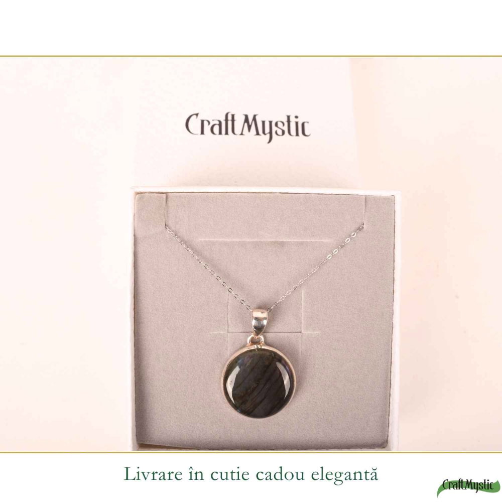 Colier Argint 925 cu Labradorit Violet Rotund – Protectie si Echilibru [6]