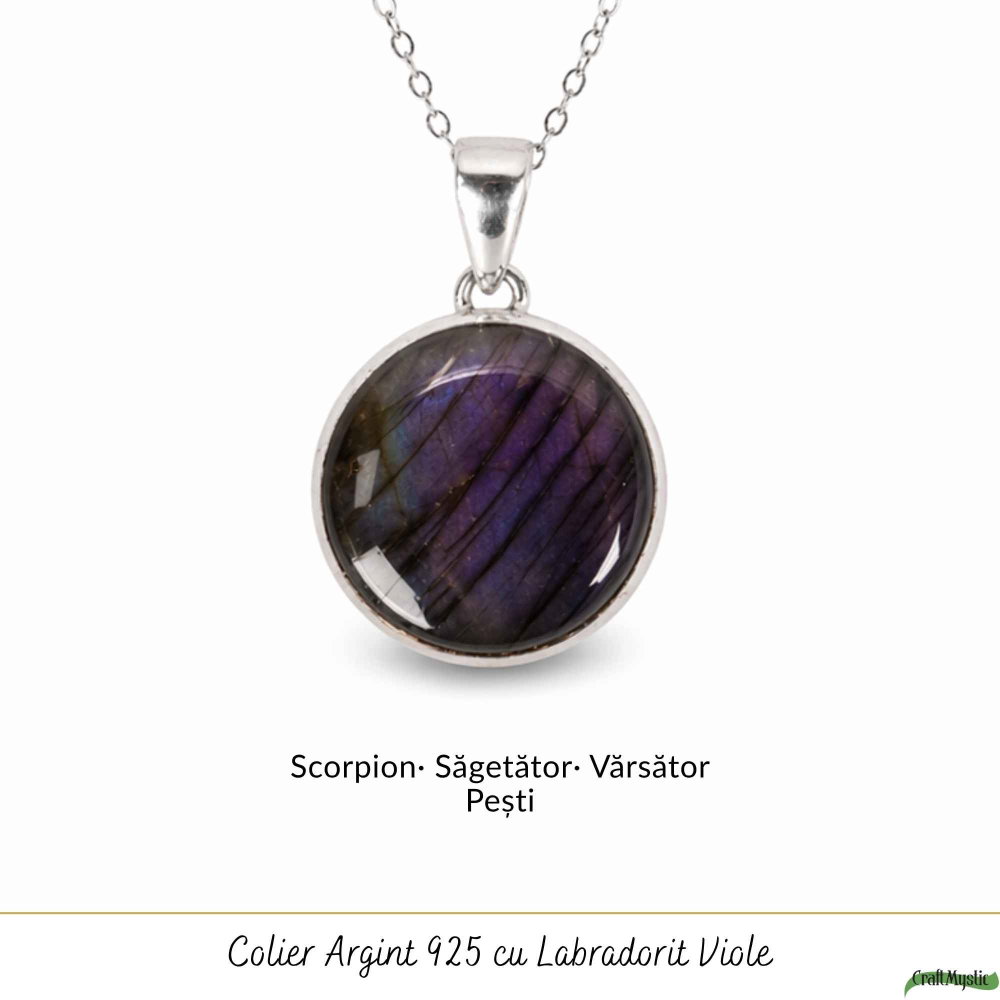 Colier Argint 925 cu Labradorit Violet Rotund – Protectie si Echilibru [5]