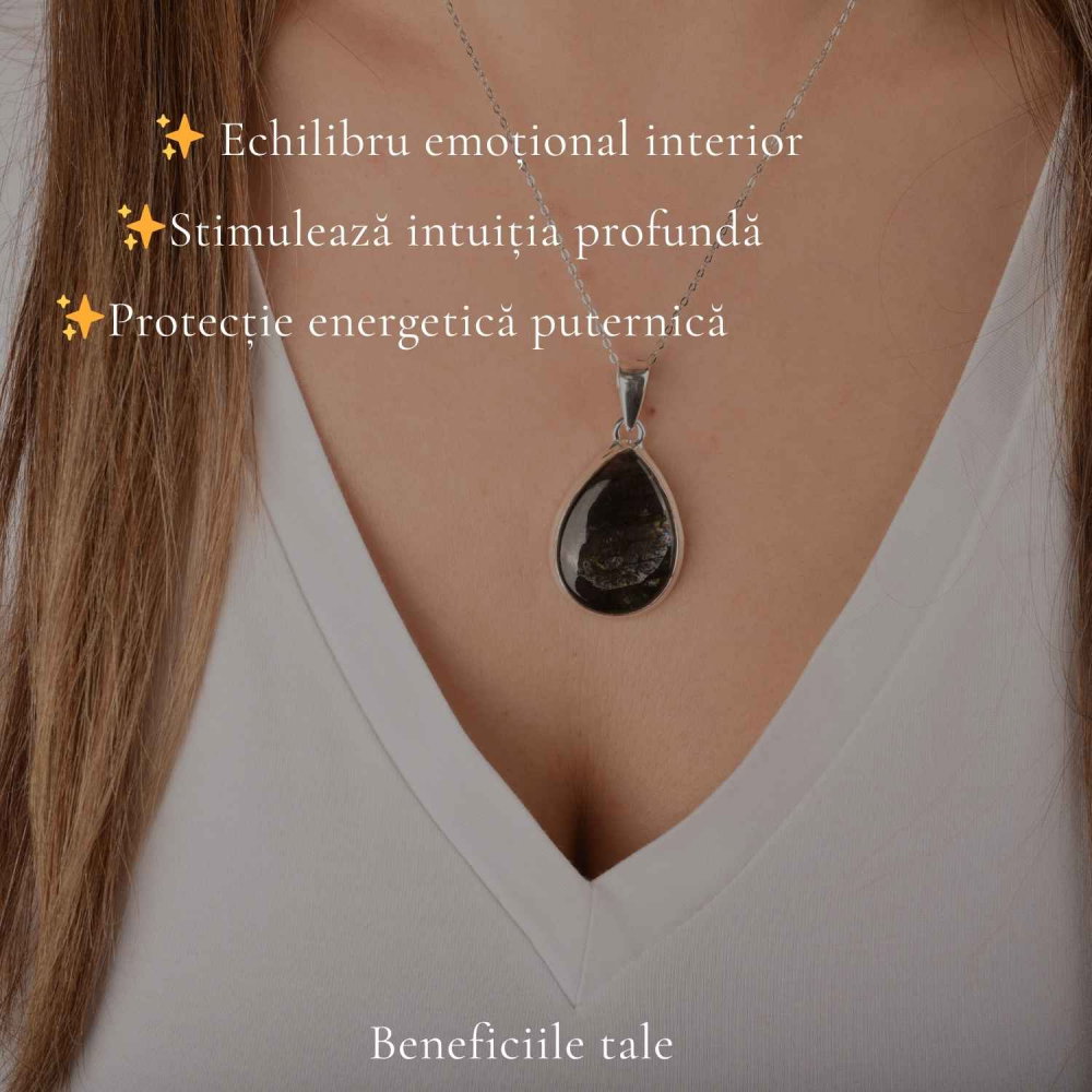 Colier Argint 925 cu Labradorit Violet Lacrima – Intuitie si Protectie [3]