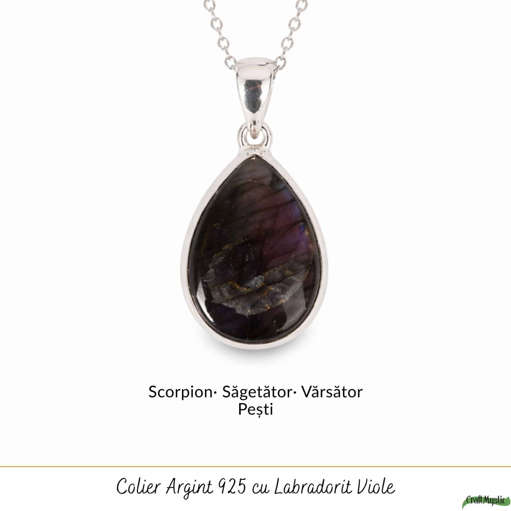 Colier Argint 925 cu Labradorit Violet Lacrima – Intuitie si Protectie [5]