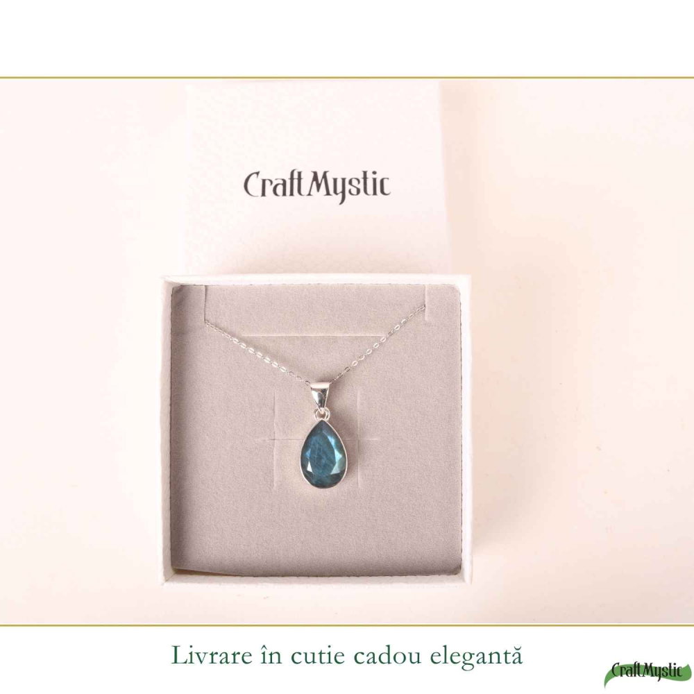 Colier Argint 925 cu Labradorit Fatetat Lacrima – Intuitie si Eleganta [6]