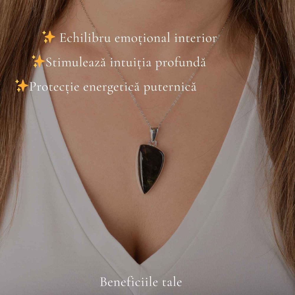 Colier Argint 925 cu Labradorit Violet Neuniform – Protectie si Intuitie [3]