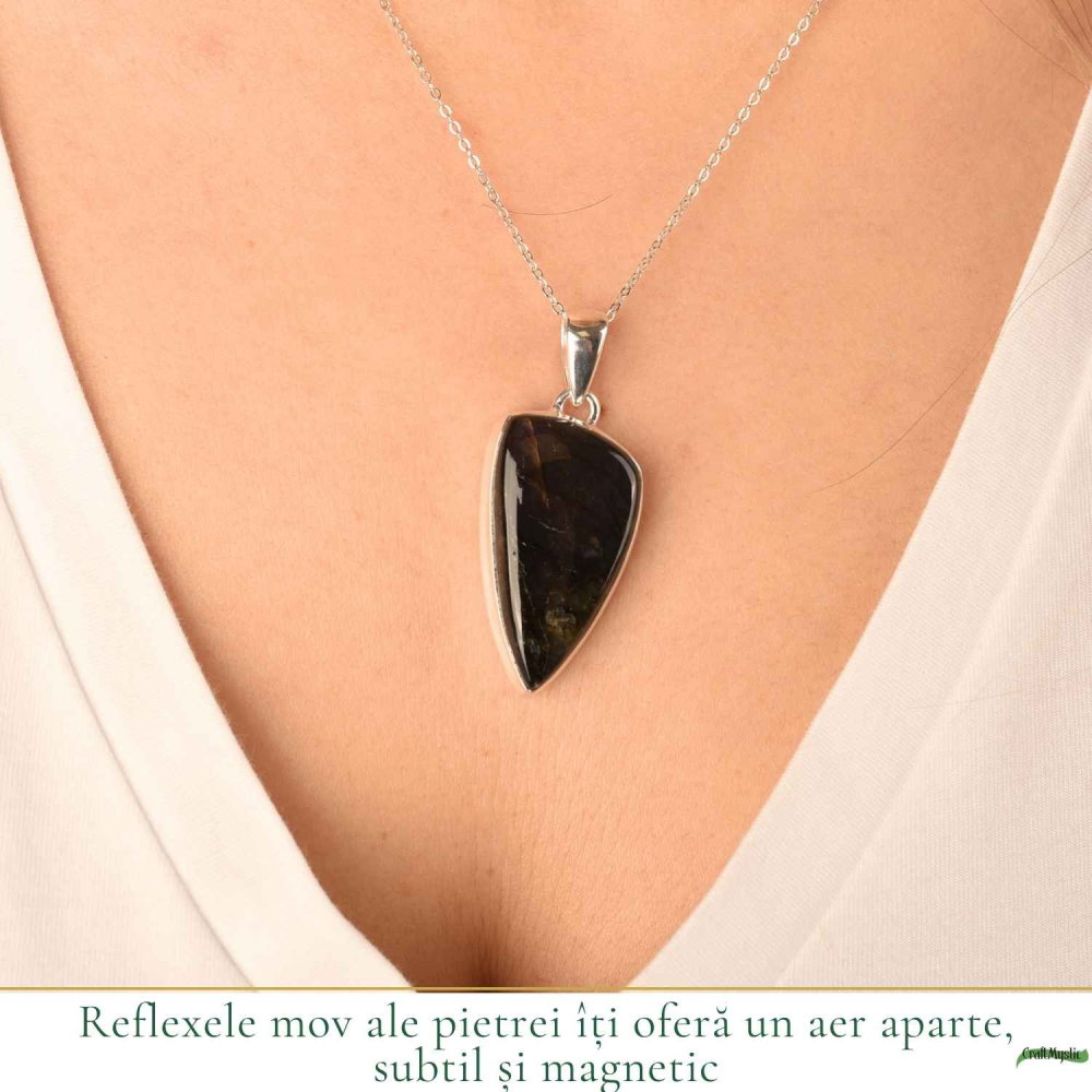 Colier Argint 925 cu Labradorit Violet Neuniform – Protectie si Intuitie [2]