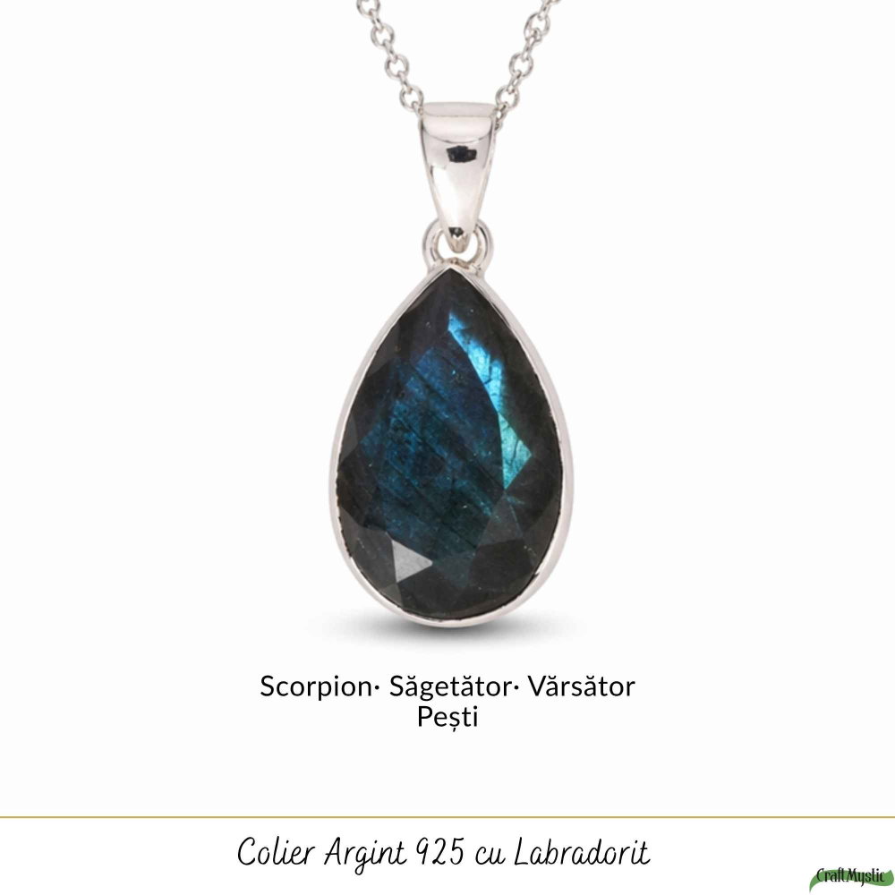Colier Argint 925 cu Labradorit Fatetat Lacrima – Intuitie si Eleganta [5]