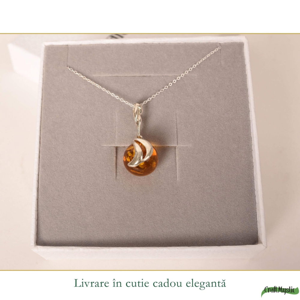 Colier argint 925 rotund cu chihlimbar natural – Energie solara si echilibru [6]