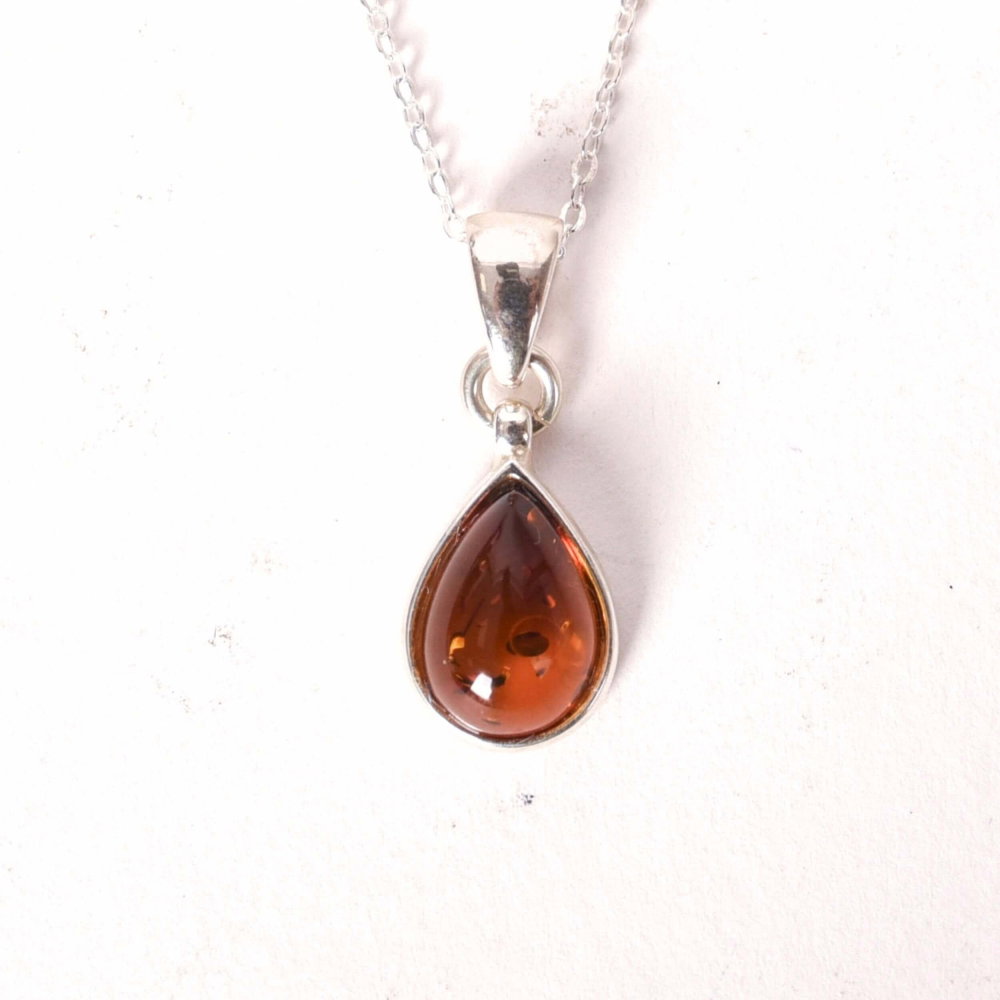 Colier argint 925 cu lacrima si chihlimbar natural – Energie solara si vitalitate [1]