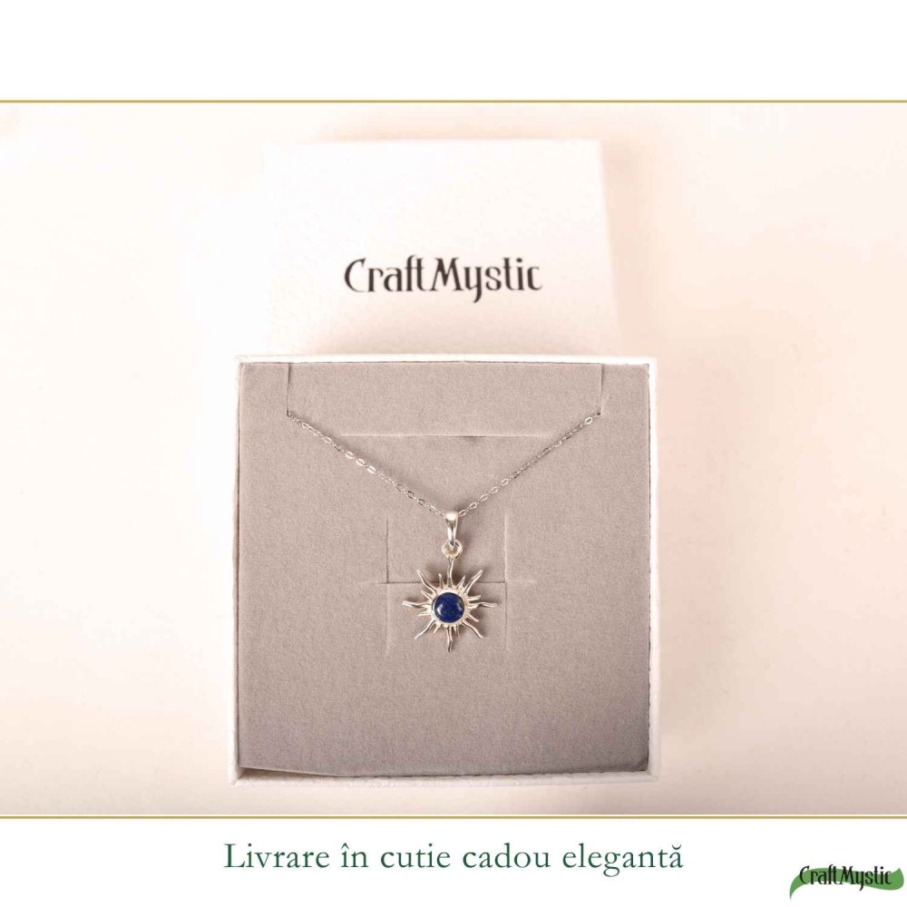 Colier argint 925 cu Lapis Lazuli soare – Claritate mentala si energie pozitiva [6]