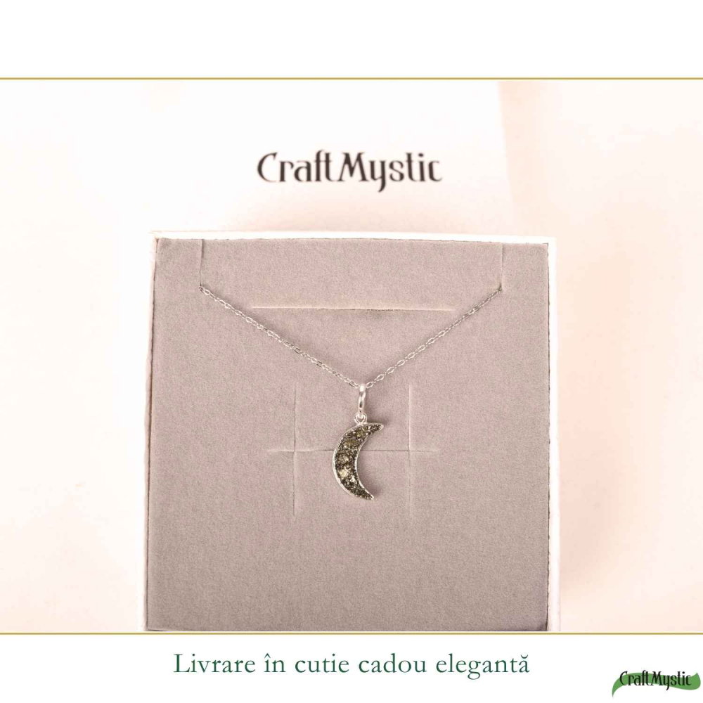 Colier argint 925 cu Pirita semiluna – Prosperitate si protectie energetica [6]