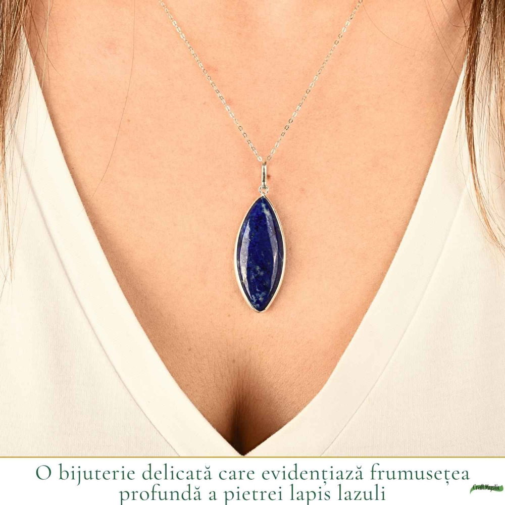 Colier argint 925 cu Lapis Lazuli delicat – Claritate mentala si echilibru interior [2]