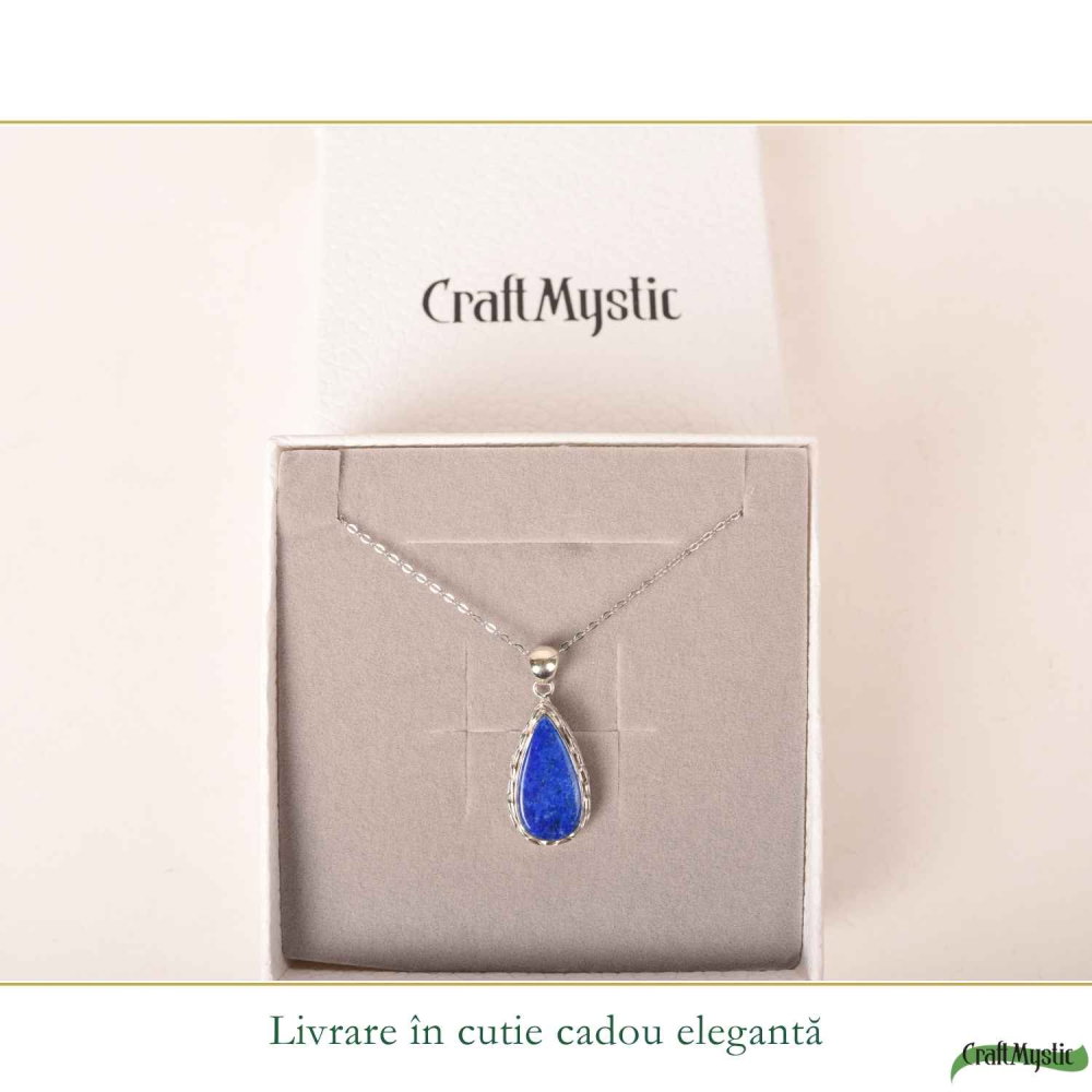 Colier argint 925 cu Lapis Lazuli forma de lacrima – Claritate mentala si echilibru interior [6]