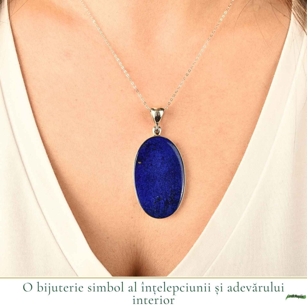 Colier argint 925 cu Lapis Lazuli forma ovala – Claritate mentala si echilibru interior [2]