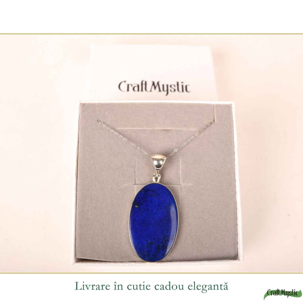 Colier argint 925 cu Lapis Lazuli forma ovala – Claritate mentala si echilibru interior [6]