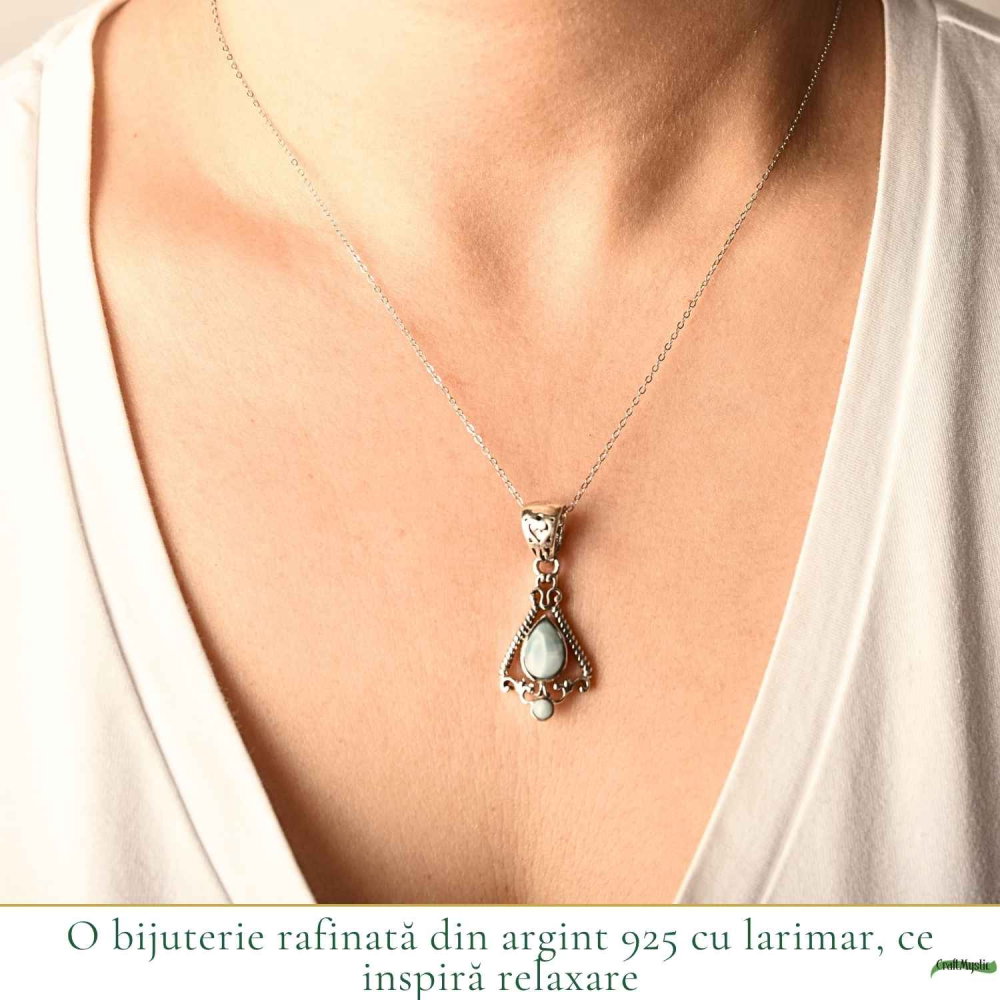 Colier Argint 925 cu Larimar – Calm si Energie Feminina [2]